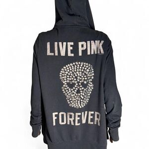 Victoria-s-secret-pink Women's Black and Grey Hoodie